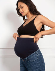 Women Seraphine Jeans | Tapered Frayed Hem Maternity Jeans