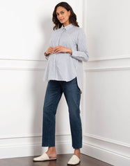 Women Seraphine Jeans | Tapered Frayed Hem Maternity Jeans