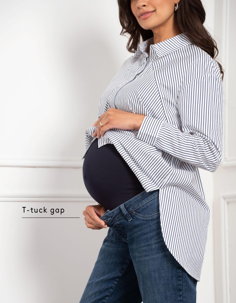 Women Seraphine Jeans | Tapered Frayed Hem Maternity Jeans