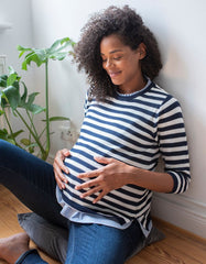 Women Seraphine Jumpers & Knitwear | Cotton Maternity & Nursing Sweater With Detachable Collar