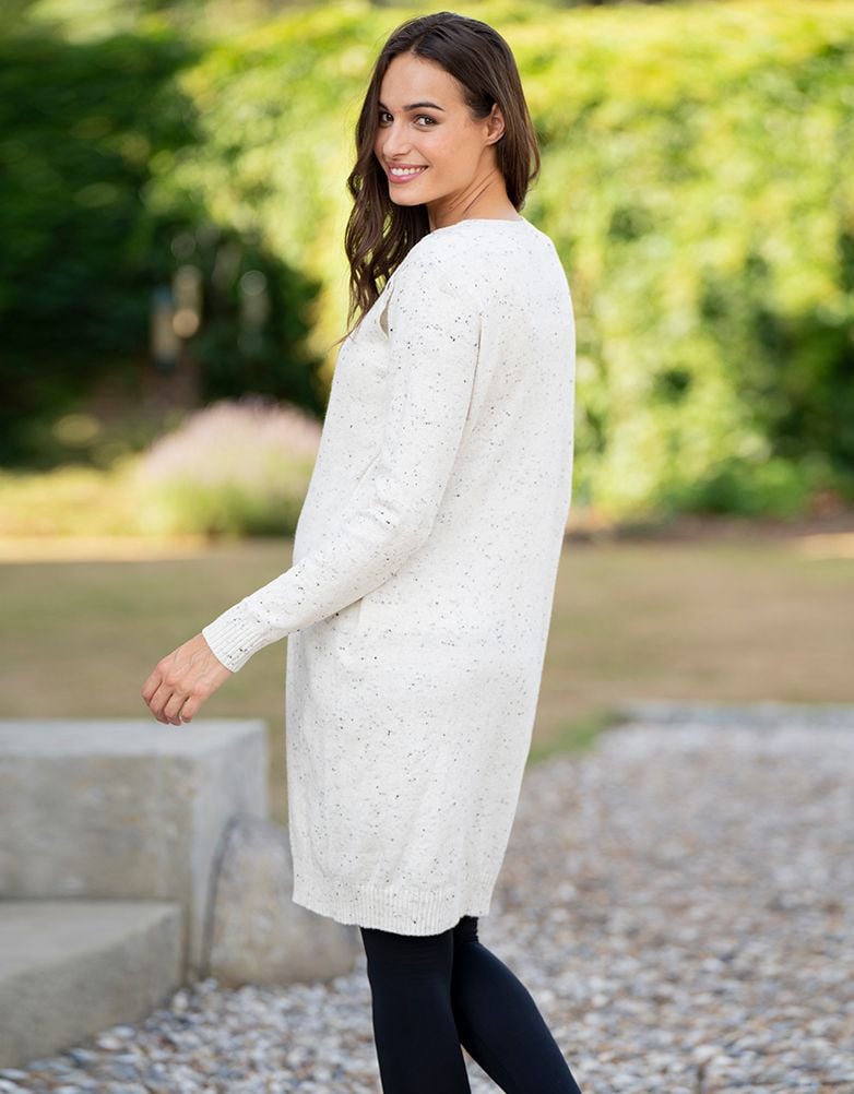 Women Seraphine Jumpers & Knitwear | Cream Cotton Blend Maternity & Nursing Sweater Dress