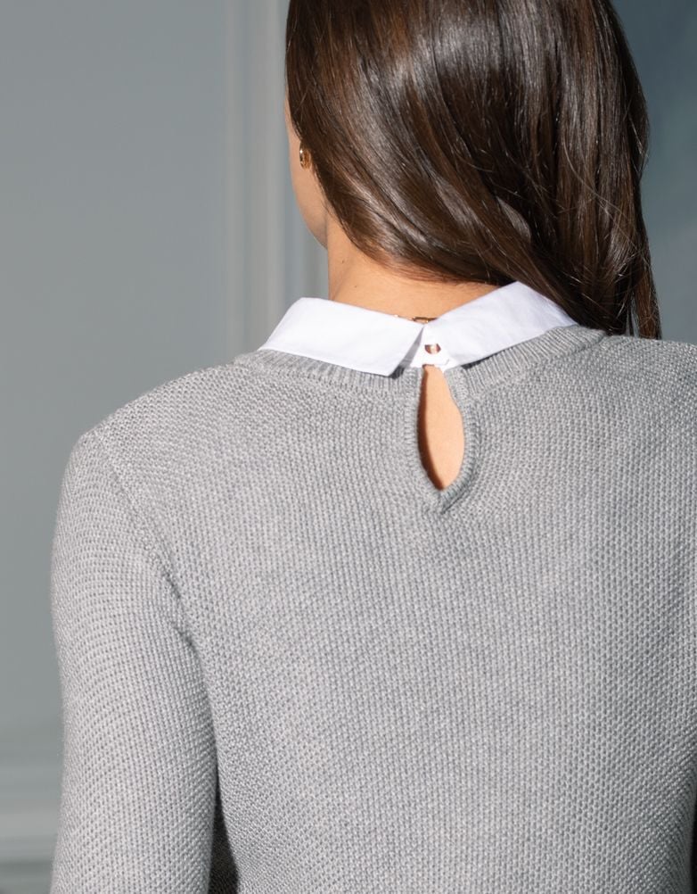Women Seraphine Jumpers & Knitwear | Mock Shirt Cotton Mix Maternity & Nursing Sweater