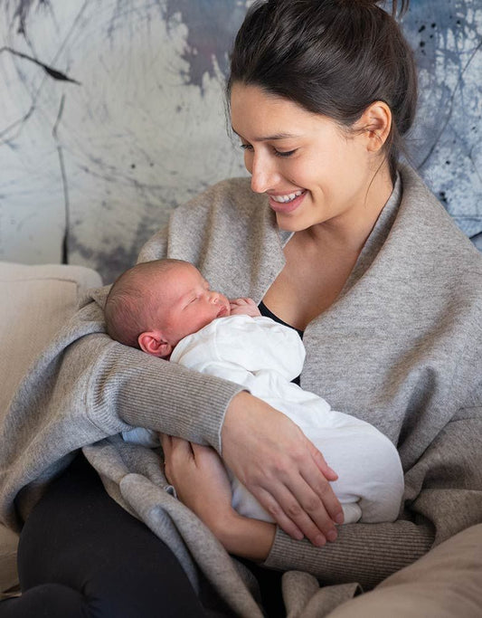 Women Seraphine Jumpers & Knitwear | Two Tone Luxury Maternity & Nursing Shawl Wrap Maternity