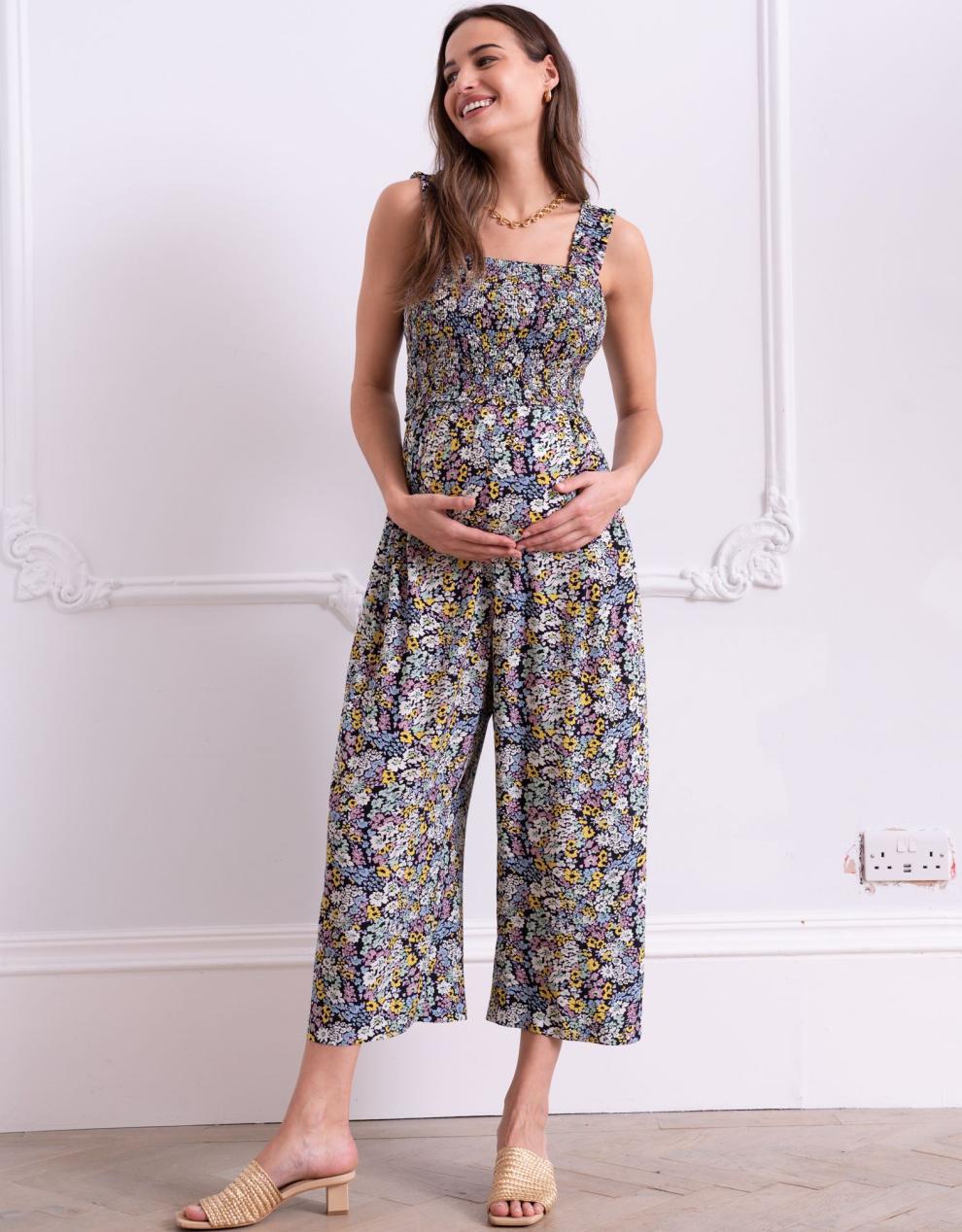 Women Seraphine Jumpsuits | Black Drawstring Maternity Joggers