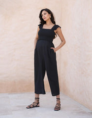 Women Seraphine Jumpsuits | Linen-Blend Maternity-To-Nursing Jumpsuit