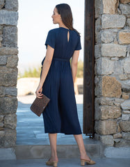 Women Seraphine Jumpsuits | Navy Blue Maternity & Nursing Jumpsuit