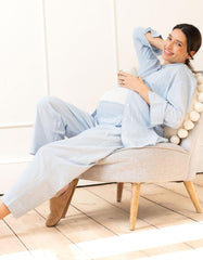 Women Seraphine Kits & Sets | Fine Stripe Full-Length Cotton Pyjama Maternity-To-Nursing Set