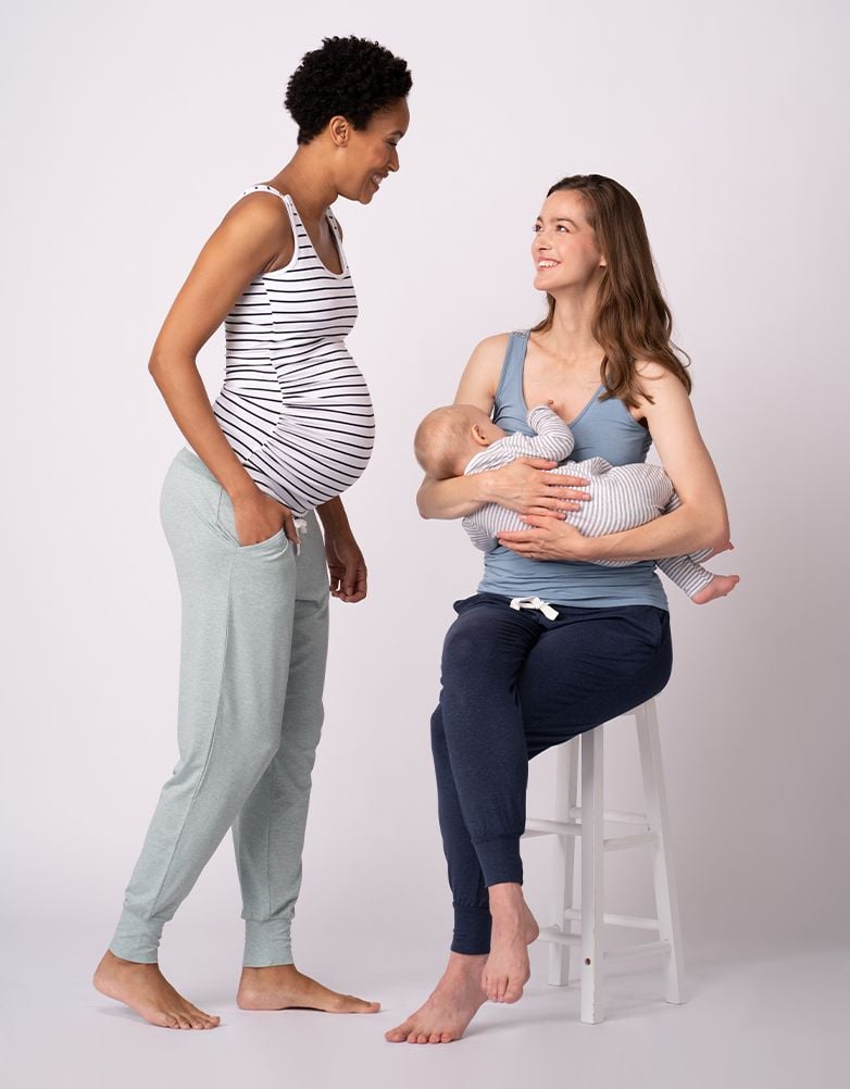 Women Seraphine Kits & Sets | Maternity Lounge Pants – Navy & Sage Twin Pack