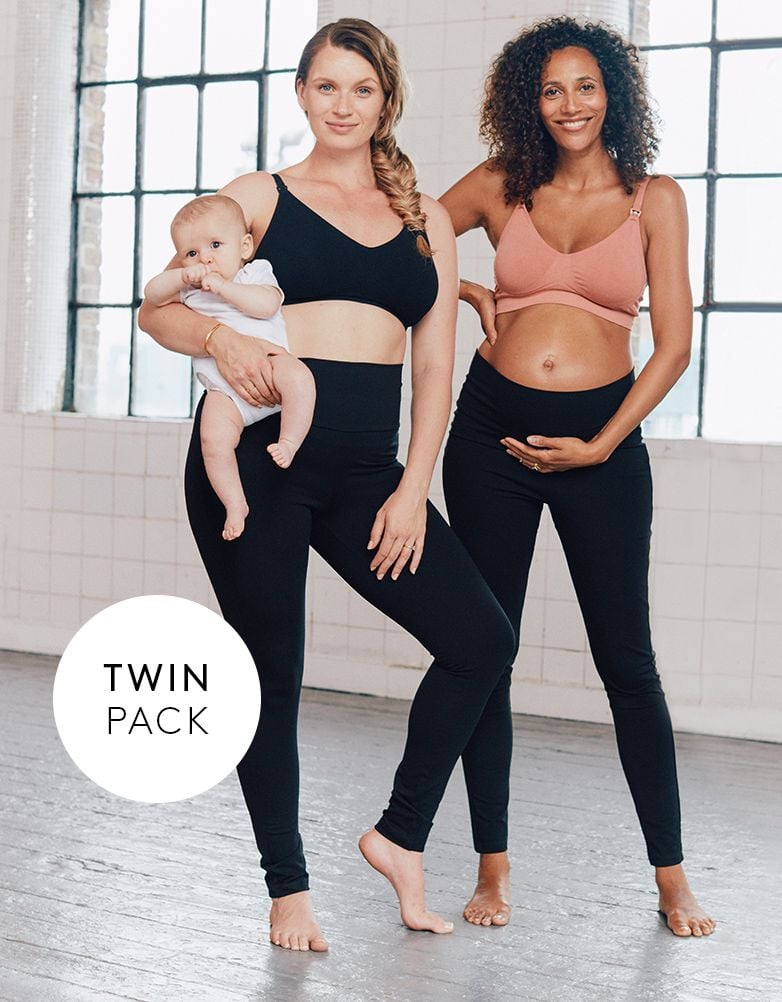 Women Seraphine Kits & Sets | Opaque Cotton Maternity To Postnatal Leggings – Twin Pack