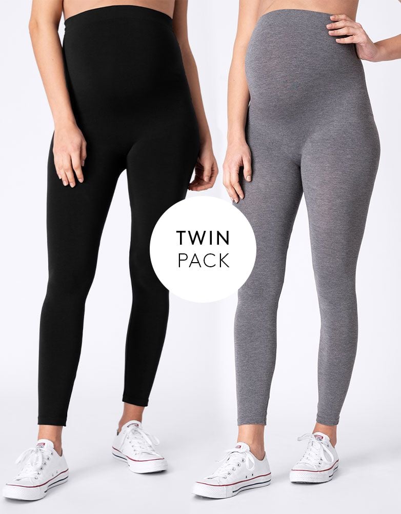 Women Seraphine Kits & Sets | Twin Pack Bamboo Maternity Leggings – Black & Grey