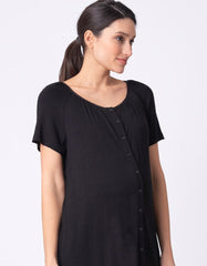 Women Seraphine Kits & Sets | Twin Pack Button-Down Maternity Nighties - Black