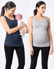 Women Seraphine Kits & Sets | Twin Pack Maternity & Nursing Vest Tops – Grey & Navy