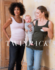 Women Seraphine Kits & Sets | Twin Pack Maternity & Nursing Vest Tops – Khaki & Blush