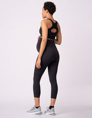Women Seraphine Leggings & Tights | Black 3/4 Length Maternity Gym & Activewear Leggings |Seraphine