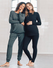 Women Seraphine Leggings & Tights | Black Thermal Maternity Leggings