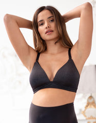 Women Seraphine Lingerie & Shapewear | Charcoal Marl Maternity & Nursing Wireless Bra