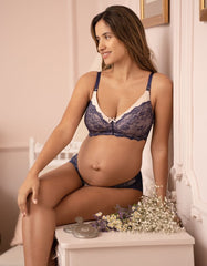 Women Seraphine Lingerie & Shapewear | Seraphine Navy Lace Maternity & Nursing Bra