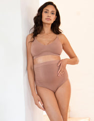 Women Seraphine Lingerie & Shapewear | Twin Pack Seamless Bamboo Maternity-To-Nursing Bras - Cappuccino