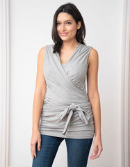 Women Seraphine Loungewear | Grey Marl Cotton Skin To Skin Top