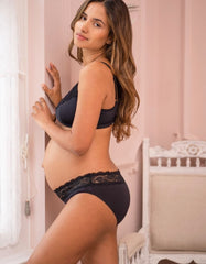 Women Seraphine Nursing Bras & Lingerie | Black Seraphine Lace Trim Nursing Bra