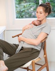 Women Seraphine Skin To Skin | Grey Cotton Short-Sleeve Skin To Skin Top