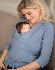 Women Seraphine Skin To Skin | Slate Blue Cotton ¾ Sleeve Skin To Skin Top