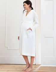 Women Seraphine Sleepwear | Cotton Hooded Waffle Maternity-To-Nursing Dressing Gown
