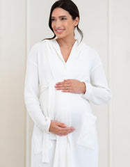 Women Seraphine Sleepwear | Cotton Hooded Waffle Maternity-To-Nursing Dressing Gown