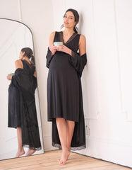 Women Seraphine Sleepwear | Lace Trim Crossover Maternity-To-Nursing Nightie