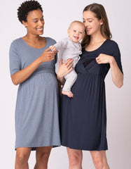 Women Seraphine Sleepwear | Stretch Jersey Maternity & Nursing Nighties – Twin Pack