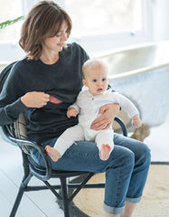 Women Seraphine Tops | Charcoal Cotton Lift Up Maternity & Nursing Sweater