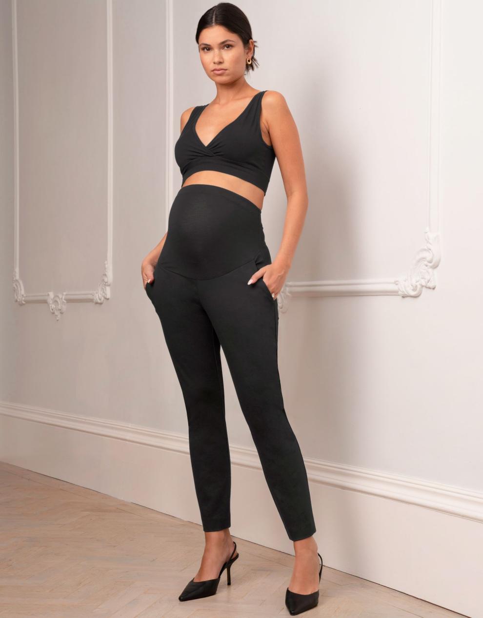 Women Seraphine Trousers & Skirts | Slim Leg Black Maternity Pants