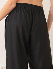 Women Seraphine Trousers & Skirts | Wide-Leg Linen-Blend Under Bump Maternity Trousers