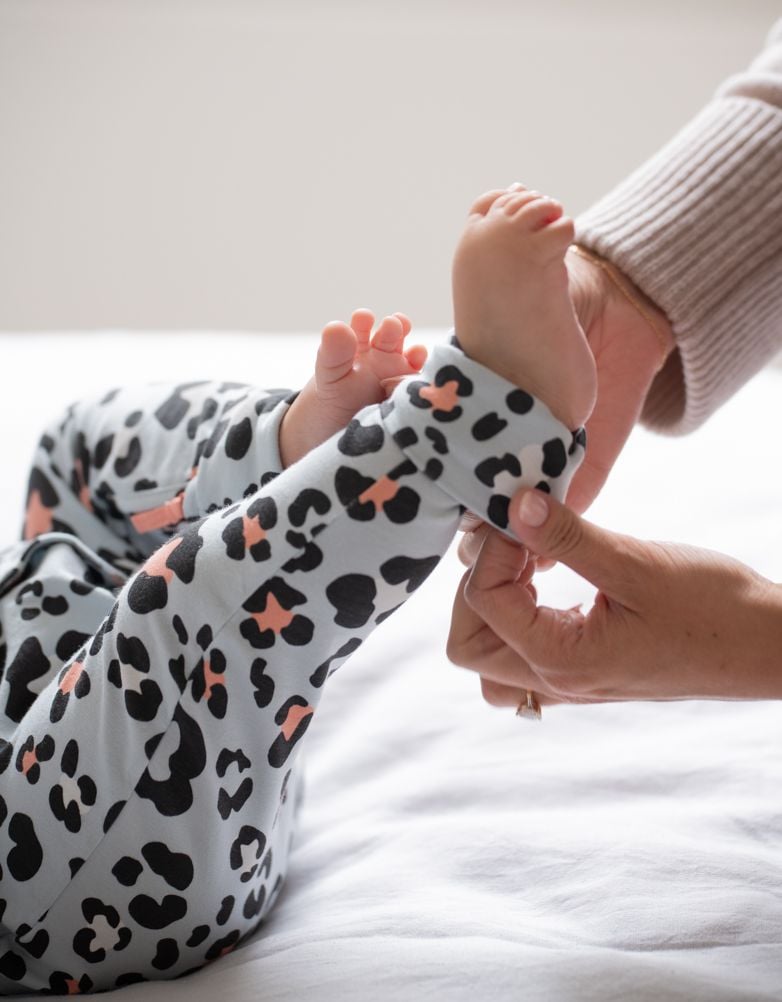 Baby Seraphine Baby Clothes | Easy Zip Organic Cotton Sleepsuit – Animal Print