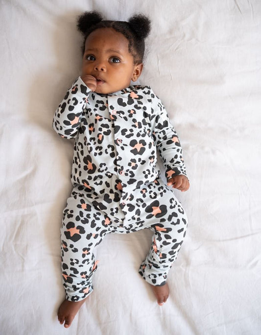 Baby Seraphine Baby Clothes | Easy Zip Organic Cotton Sleepsuit – Animal Print