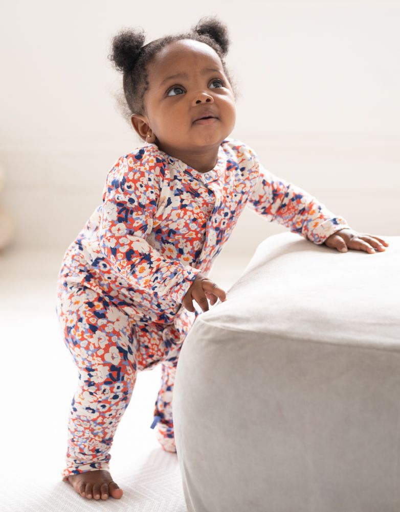 Baby Seraphine Baby Clothes | Easy Zip Organic Cotton Sleepsuit – Floral