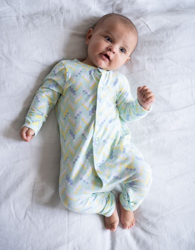 Baby Seraphine Baby Clothes | Easy Zip Organic Cotton Sleepsuit – Mint