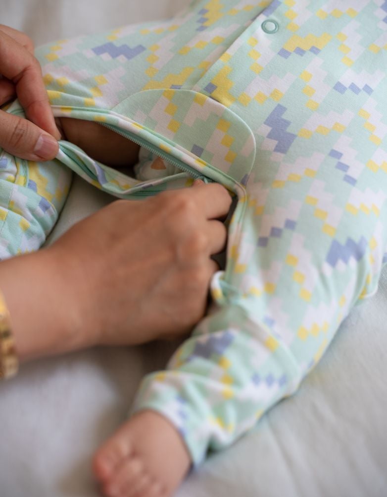 Baby Seraphine Baby Clothes | Easy Zip Organic Cotton Sleepsuit – Mint