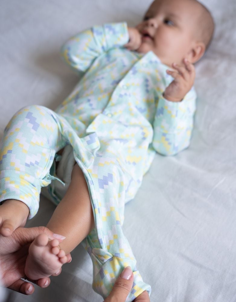 Baby Seraphine Baby Clothes | Easy Zip Organic Cotton Sleepsuit – Mint