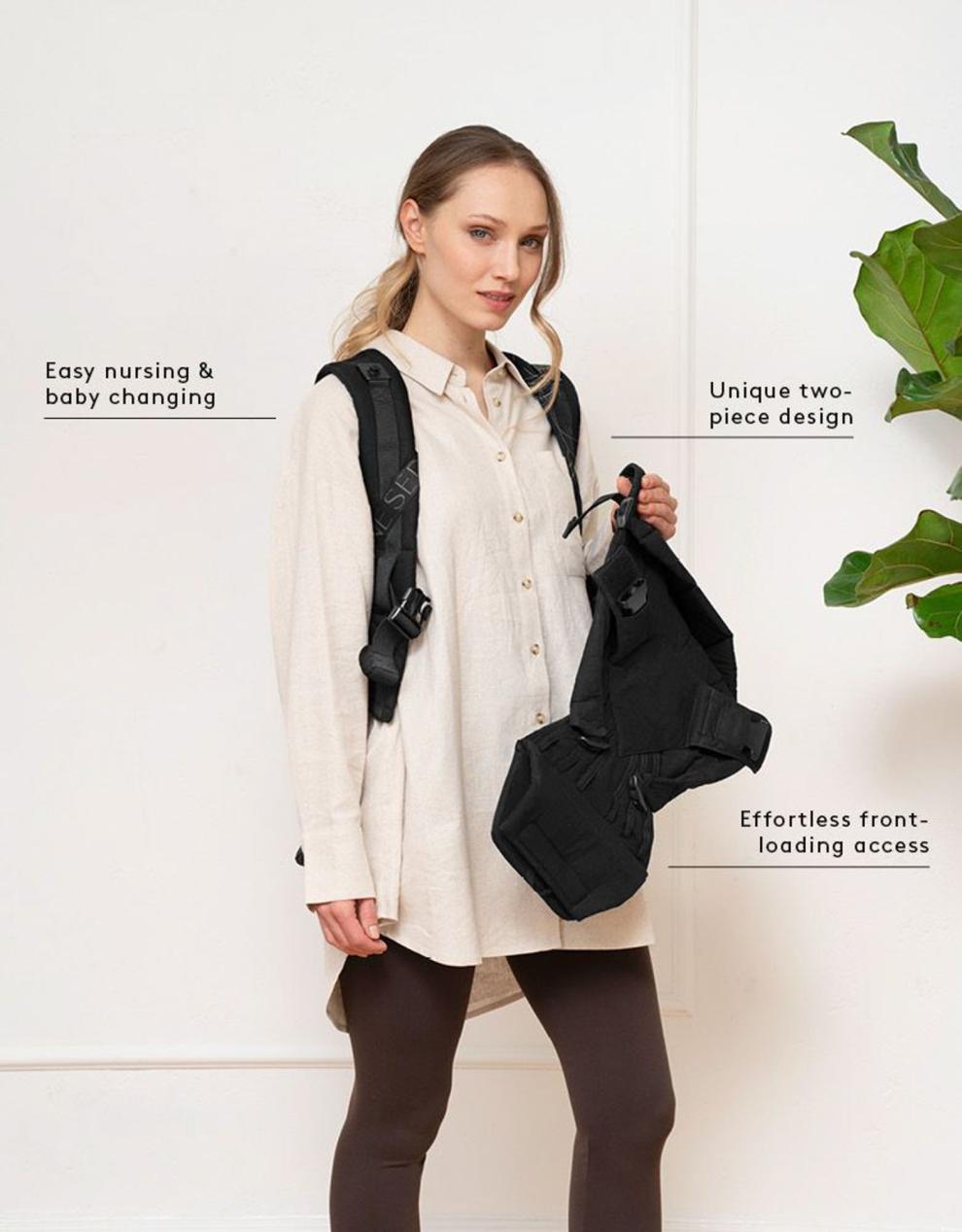 Baby Seraphine CARIPOD™ | The CARIPOD™ Baby Carrier - Black Cotton Canvas