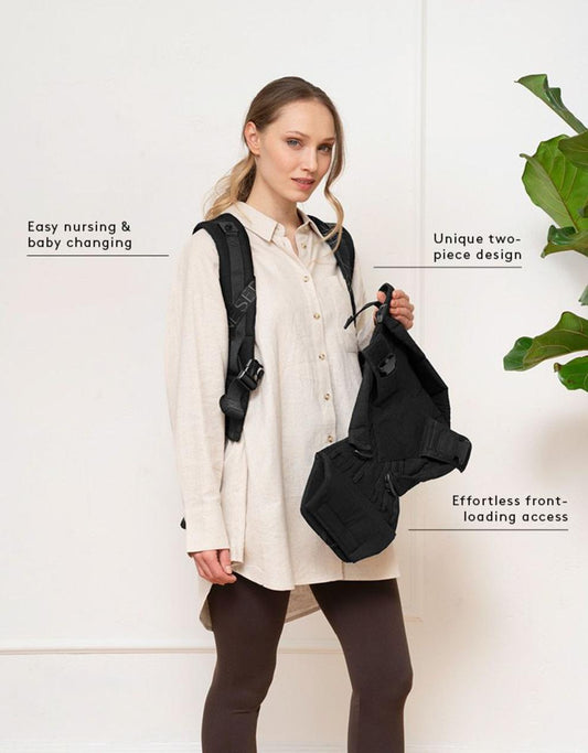 Baby Seraphine CARIPOD™ | The CARIPOD™ Baby Carrier - Black Cotton Canvas