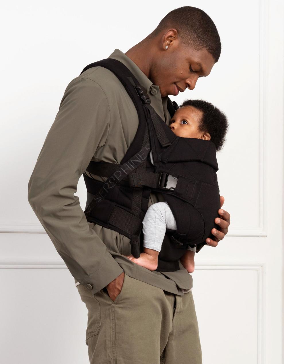 Baby Seraphine CARIPOD™ | The CARIPOD™ Baby Carrier - Black Cotton Canvas