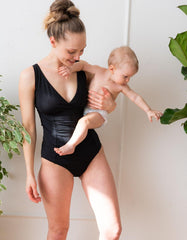 Women Seraphine Beach &amp; Swimwear | Black Post Maternity Shaping Swimsuit