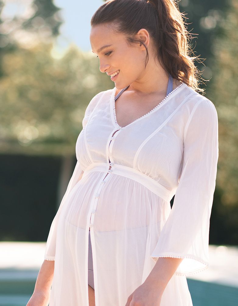 Women Seraphine Beach &amp; Swimwear | Ivory Maternity Kaftan