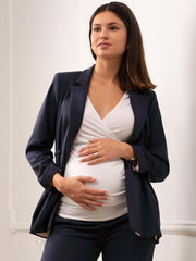 Women Seraphine Co-ords | Tailored Navy Maternity Blazer