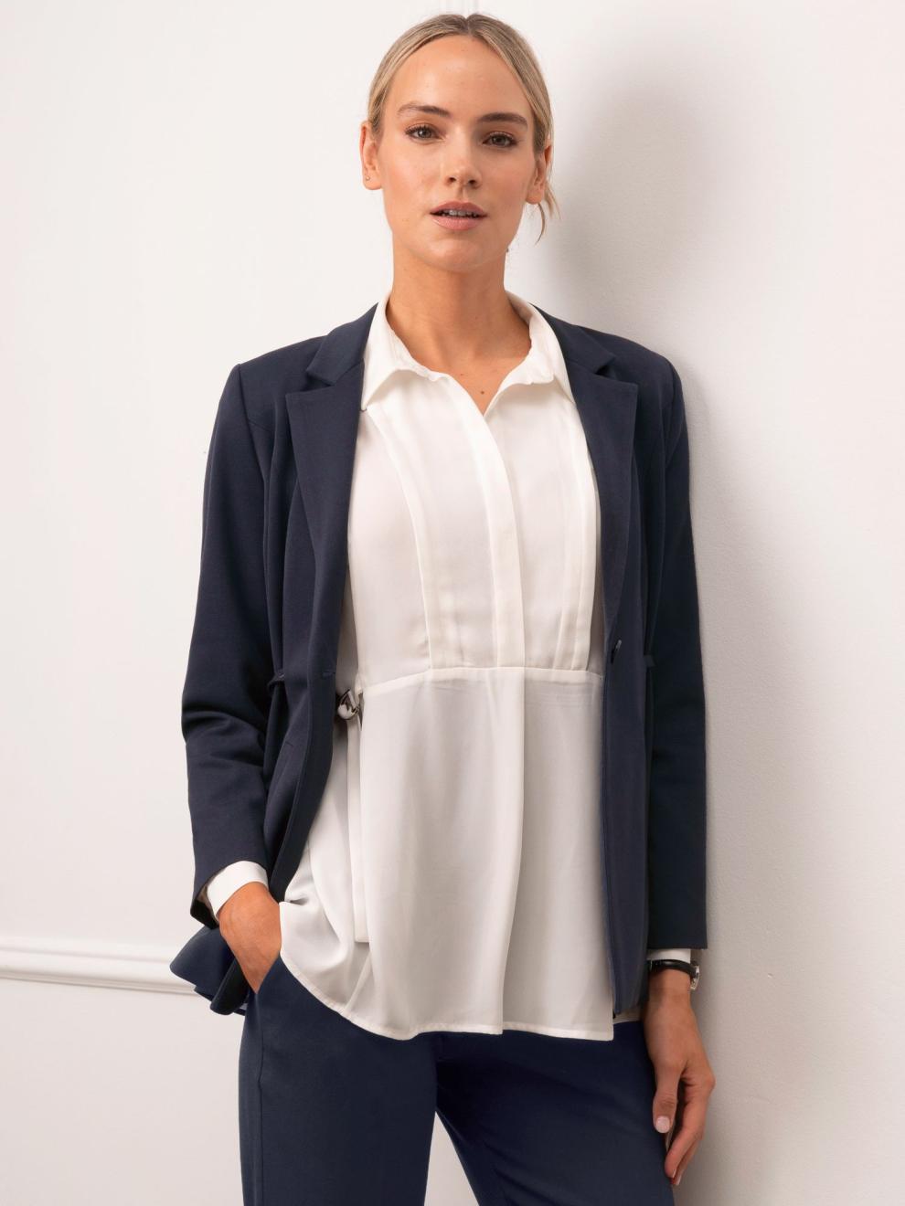 Women Seraphine Co-ords | Tailored Navy Maternity Blazer