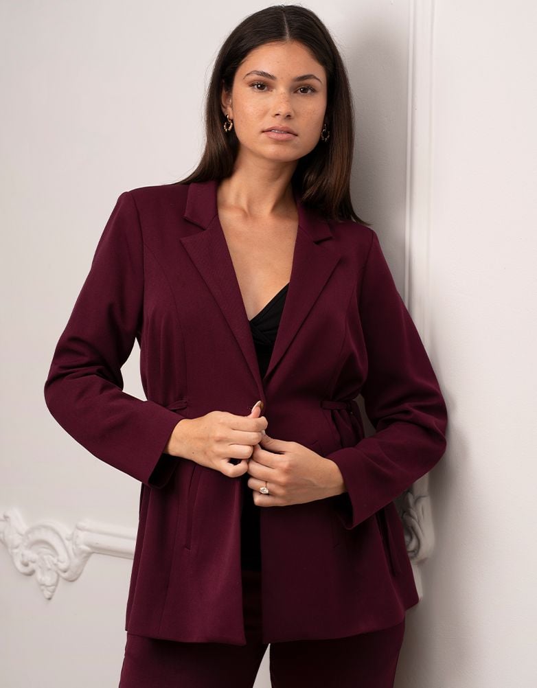Women Seraphine Co-ords | Tailored Plum Maternity Blazer