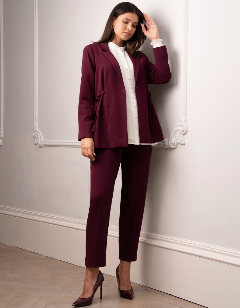 Women Seraphine Co-ords | Tailored Plum Maternity Blazer