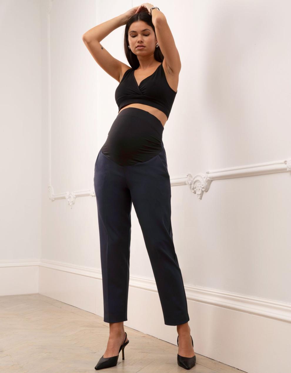 Women Seraphine Co-ords | Tapered Navy Maternity Pants