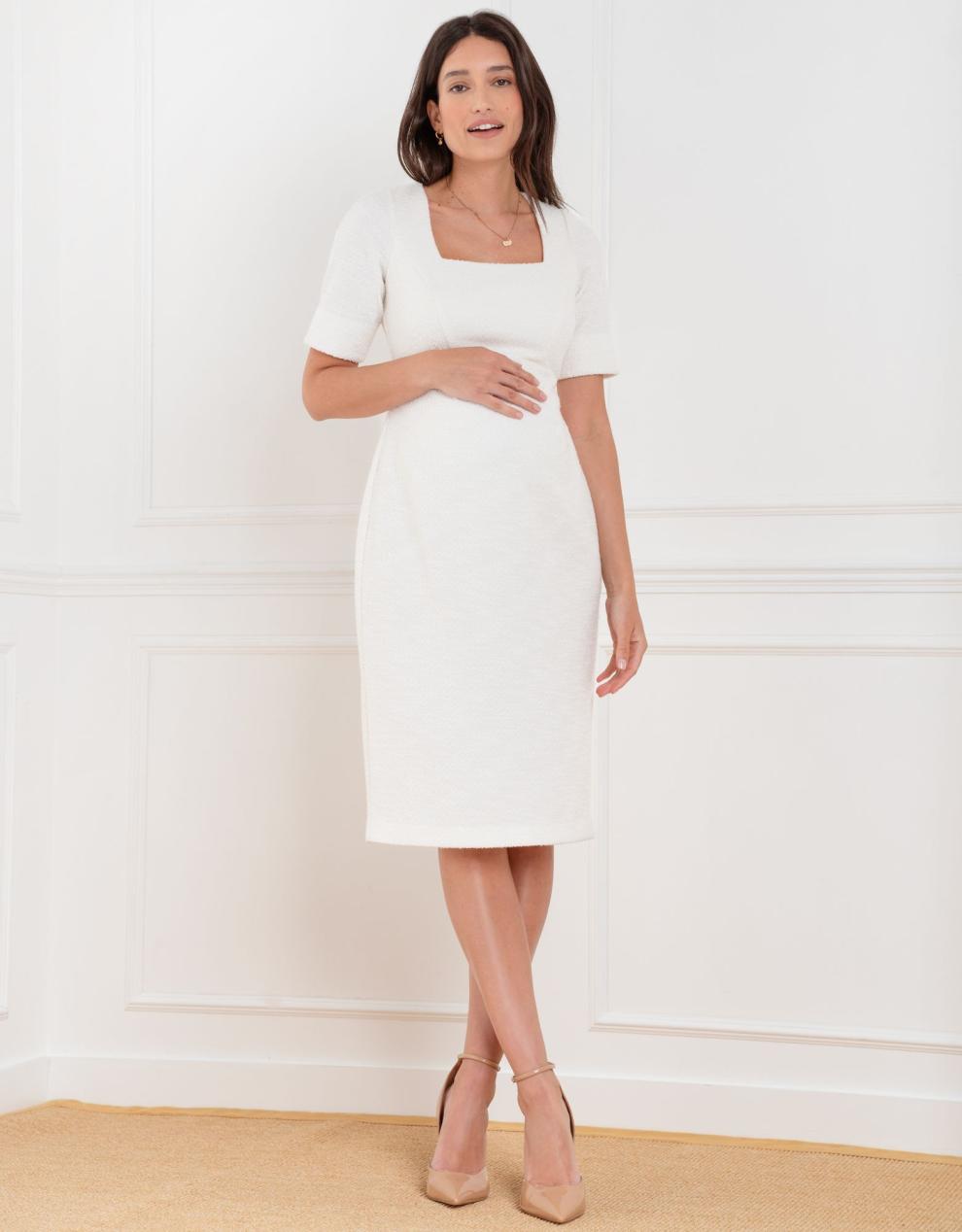 Women Seraphine Co-ords | Tweed Midi Maternity Dress